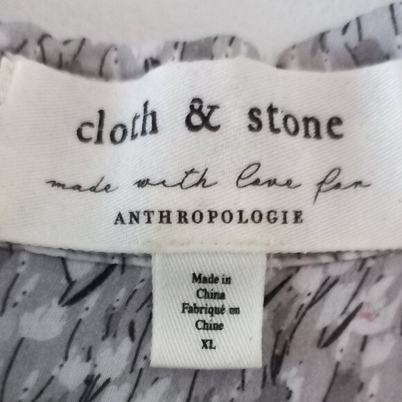 CLOTH & STONE for ANTHROPOLOGIE delicate white flowers blouse - Picture 2 of 12